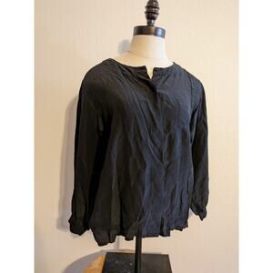 Anne shaugnessy‎ silk black button size 8